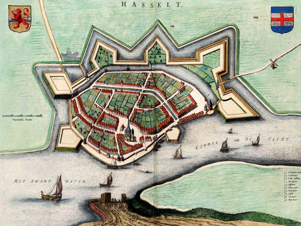 Joan Blaeu plattegrond van Hasselt 1649