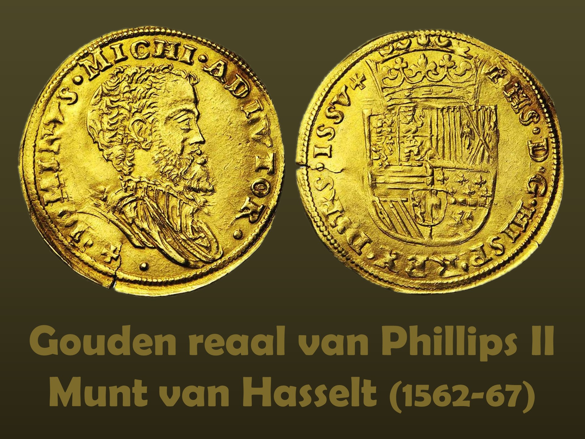 Munt Hasselt gouden reaal Philips II